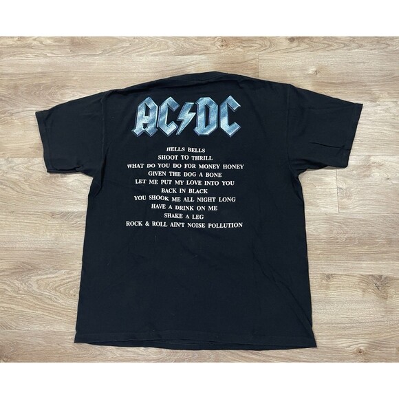 Vintage 1996 AC/DC 'Back in Black' Band T-shirt Size XL 1990s - Picture 7 of 7